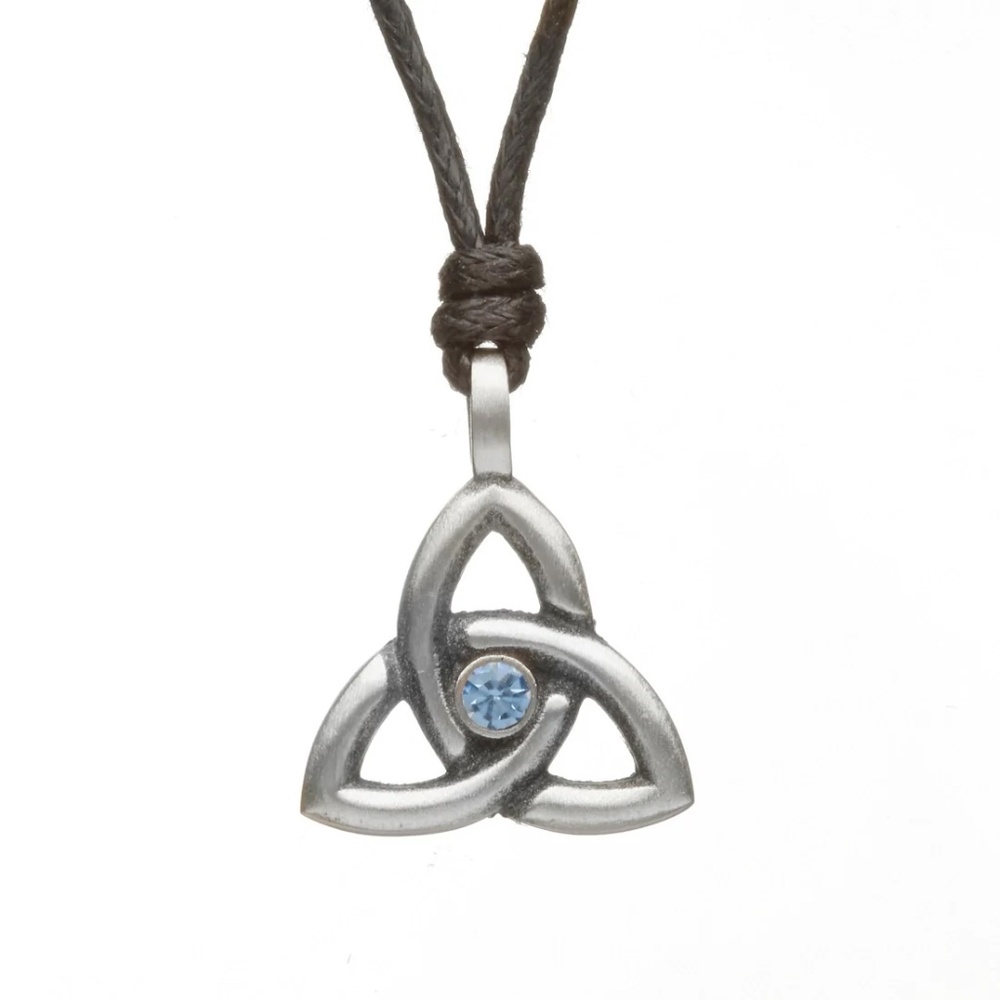 Celtic Trinity Knot December Birthstone Necklace